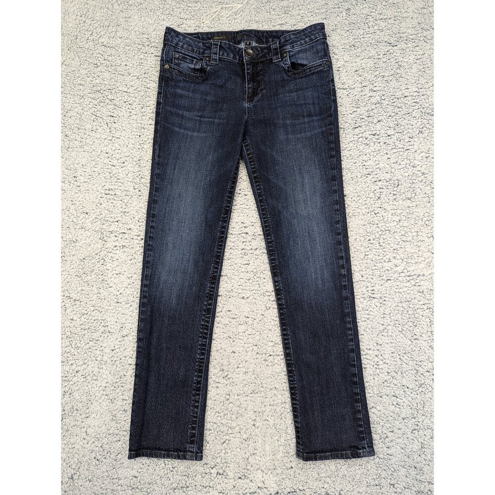 Kut From The Kloth Stevie Straight Leg Jeans Womens 12 Dark Wash Denim Blue